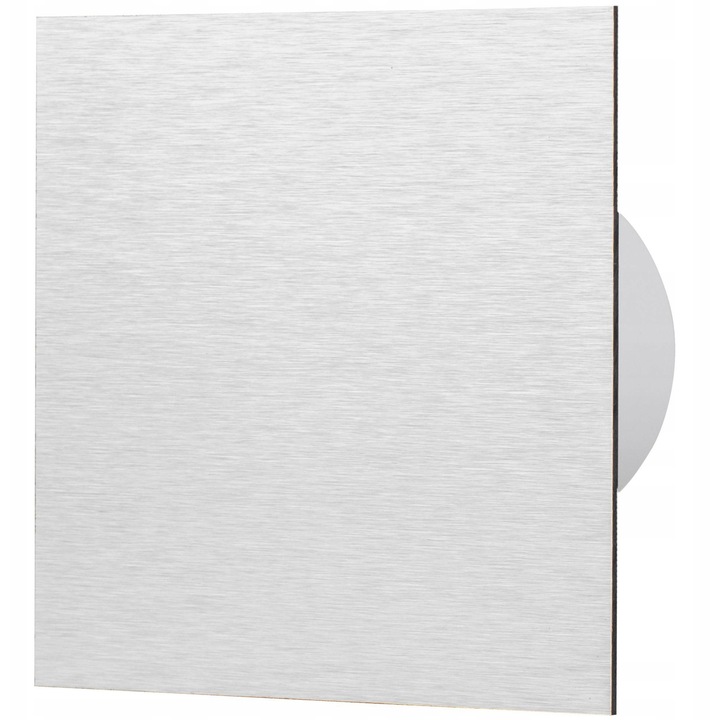 Ventilator de baie Orno OR-WL-3201/100 + OR-WL-3203/BA, cu panou decorativ aluminiu periat, foarte silentios 26 dB, Alb/Aluminiu, O100 mm, 8W
