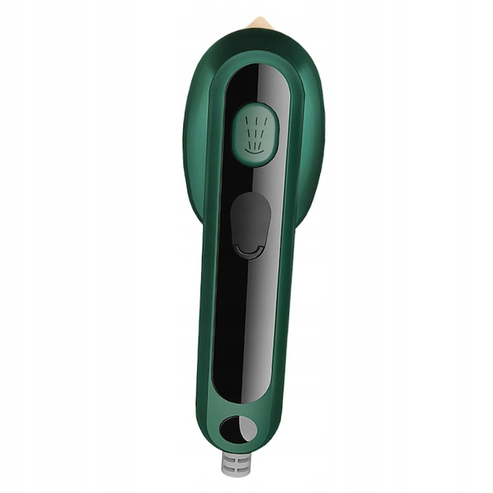 Mini fier de calcat cu aburi portabil, steamer, dubla tensiune 110V/220V, putere 30W, rezervor incorporat, termoizolant inclus, verde, cablu 140 cm