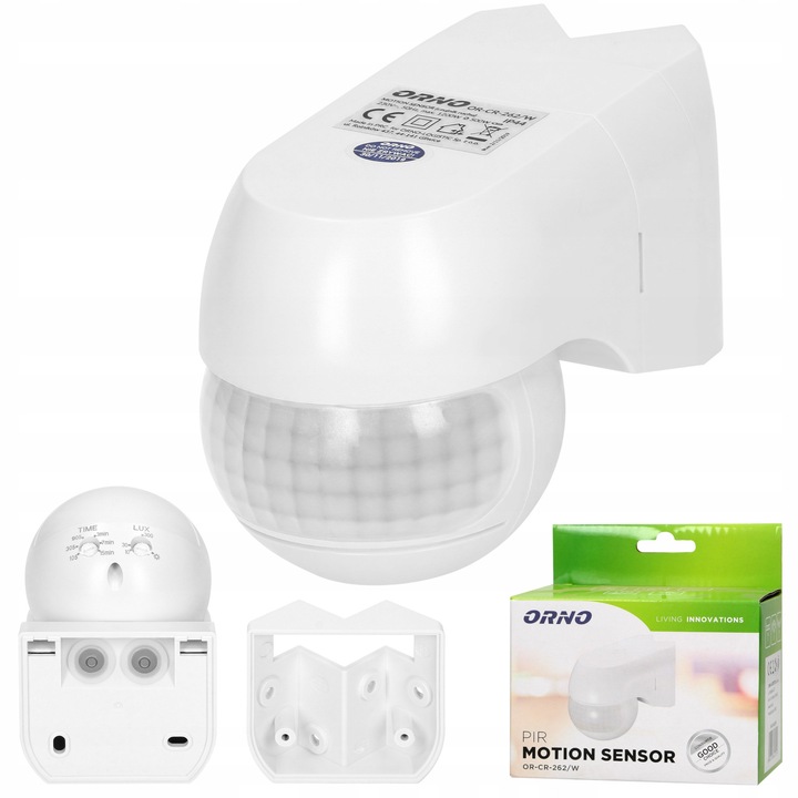 Senzor miscare Orno OR-CR-262/W reglabil alb 8,1x9,1x6,6cm IP44