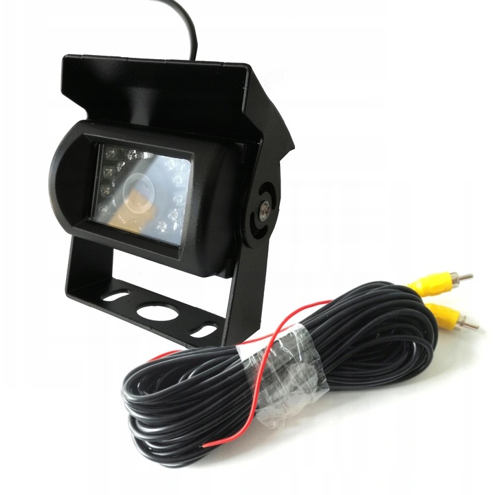 Tolatókamera / tolatókamera GOMEDIA 18IR, 12/24V, 140° látószög, 18 IR LED, vezetővonalak, IP68, fém, fekete, 1 db