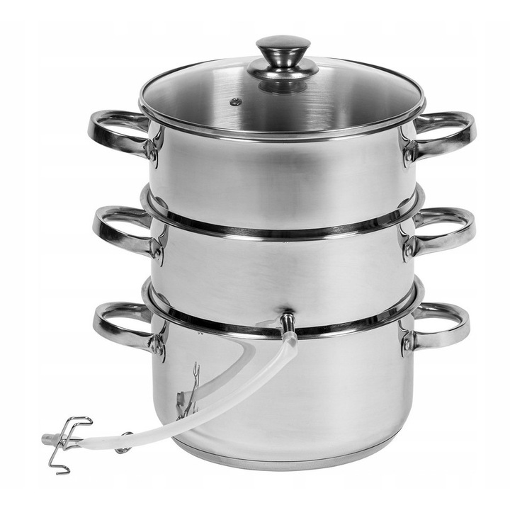 Browin 5L inox fazék 2 az 1-ben párolóval, ezüst, 30x23x13cm