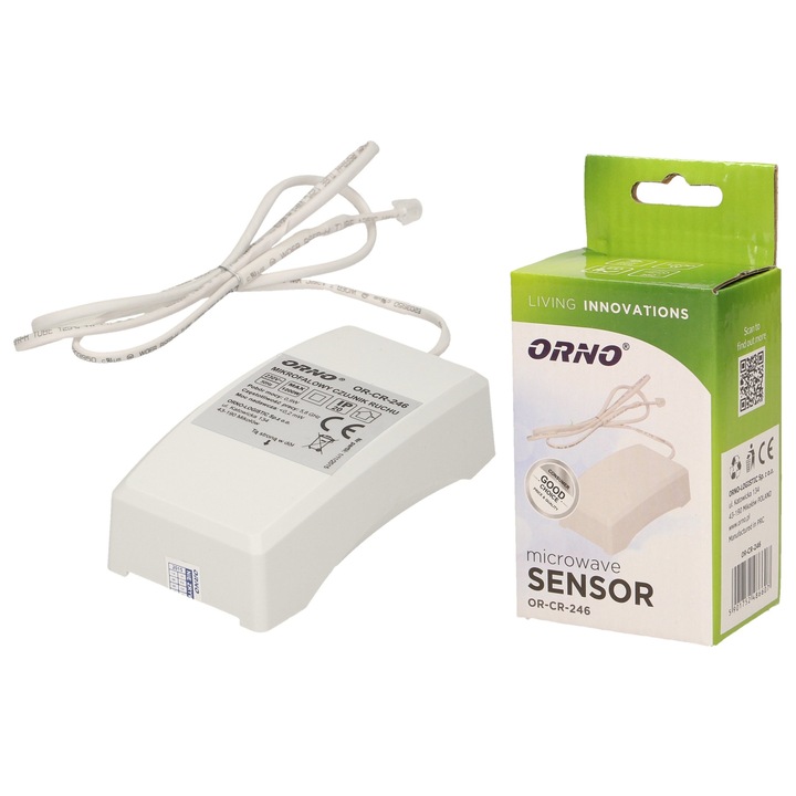 Senzor miscare cu microunde Orno OR-CR-246, senzor exterior, alb, 230V