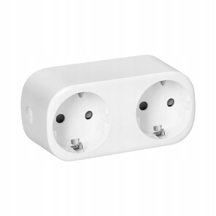 Двоен контакт Orno Schuko WiFi, защита от пренапрежение, бял, 108x53x85mm