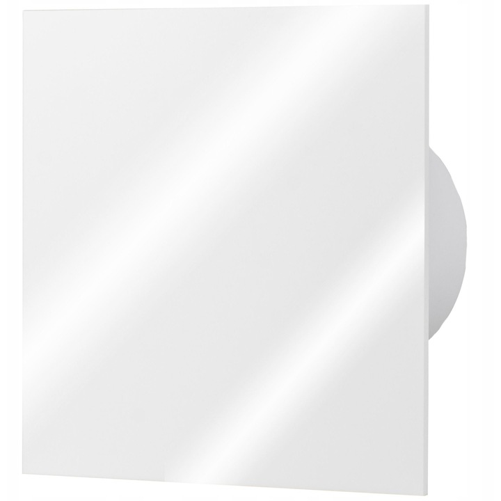 Ventilator baie Orno 100mm cu rulmenti, panou plexi alb lucios, 120x120x89mm