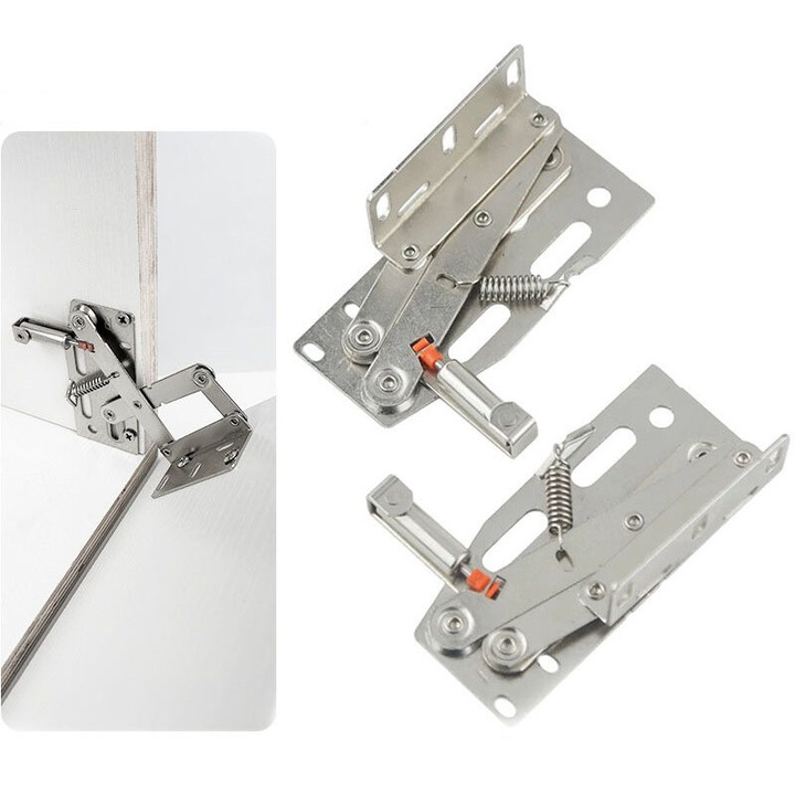Balama tip-out 45° din otel laminat la rece, cu amortizare si inchidere soft, capacitate 4 kg, nichelat, 2 buc