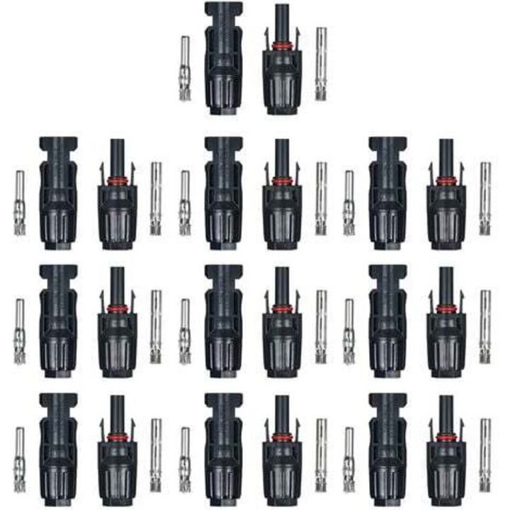 Conectori MC4 pentru panouri solare set 10 perechi rezistenta UV IP67