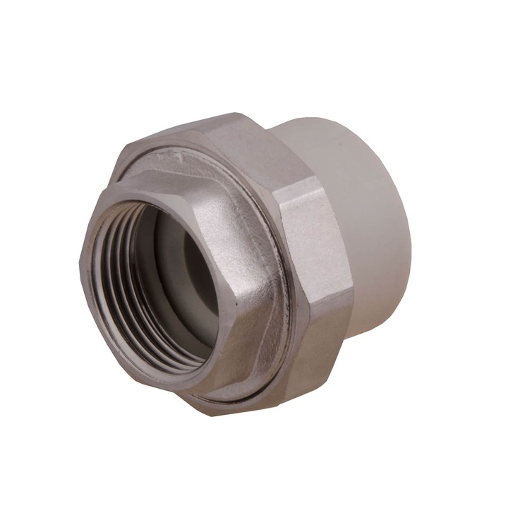 PPR фитинг Idmar PPRZSGW032X3/4, с вътрешна резба 3/4" (DN20), диаметър 32 мм, налягане 10 bar (60°C) / 6 bar (80°C), бял, 1 бр