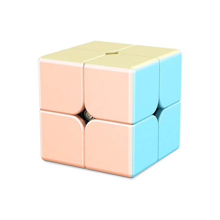 Cub Rubik Magnetic, 2x2x2, cu rezolvare rapida, Speed Cube din plastic ABS, 50 mm, 60g, potrivite pentru copii si adulti, jucarie educationala, exercitii de gandire si abilitati motrice, culori macaron