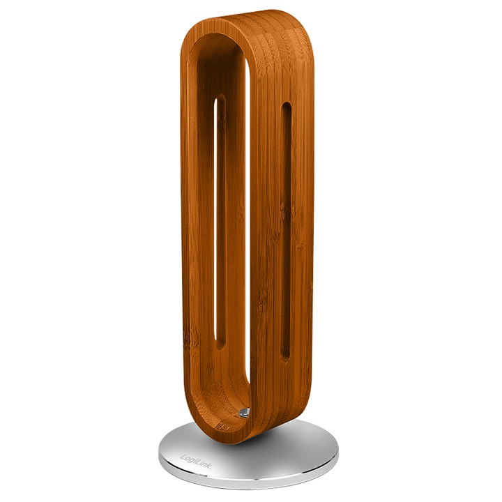 LogiLink fejhallgató tartó, természetes bambusz asztali tartó, alumínium talp szilikon talppal, 5 kg teherbírás, barna/ezüst, 1 db