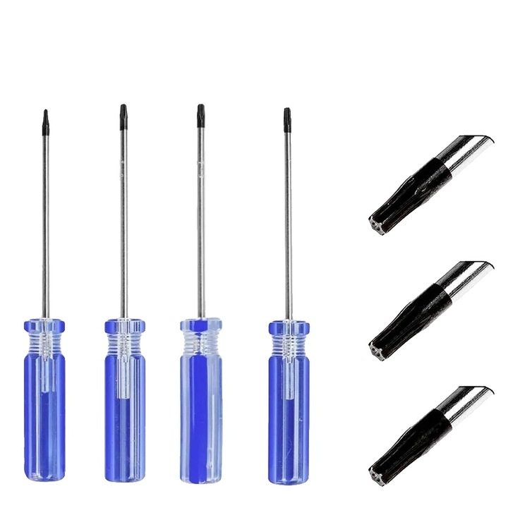Set 4 surubelnite mini Torx, inox, magnetic, negru