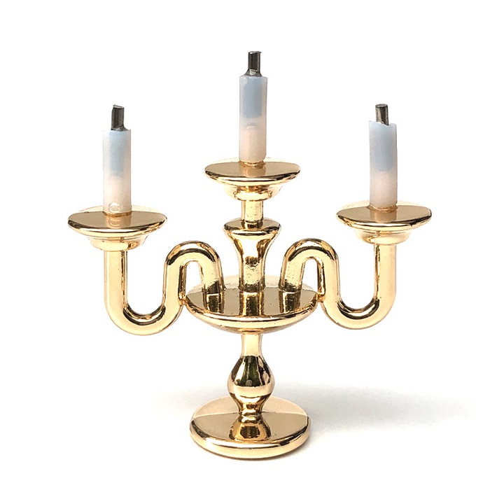 Miniatűr lámpa babaházhoz, 1:12 méretarány, fém, vintage stílus, arany, 2 darab