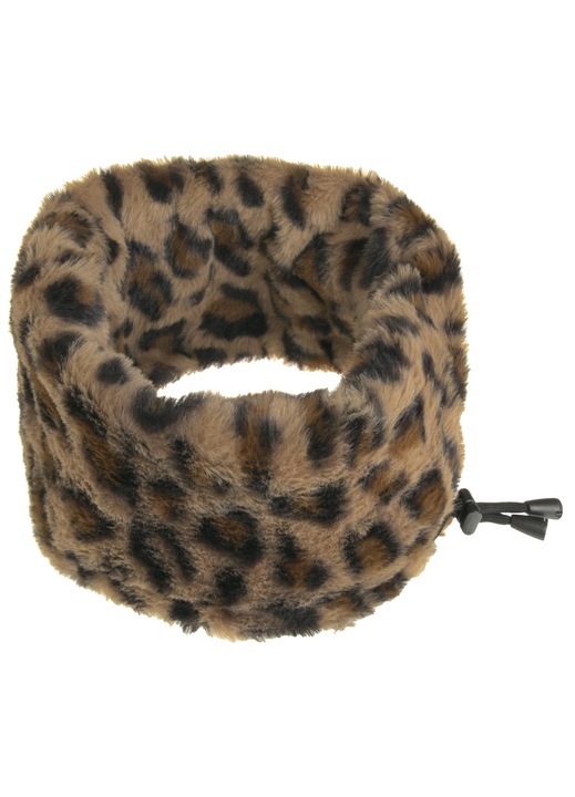 Fular Circular Fleece cu Model Leopard & Siret pentru Femei