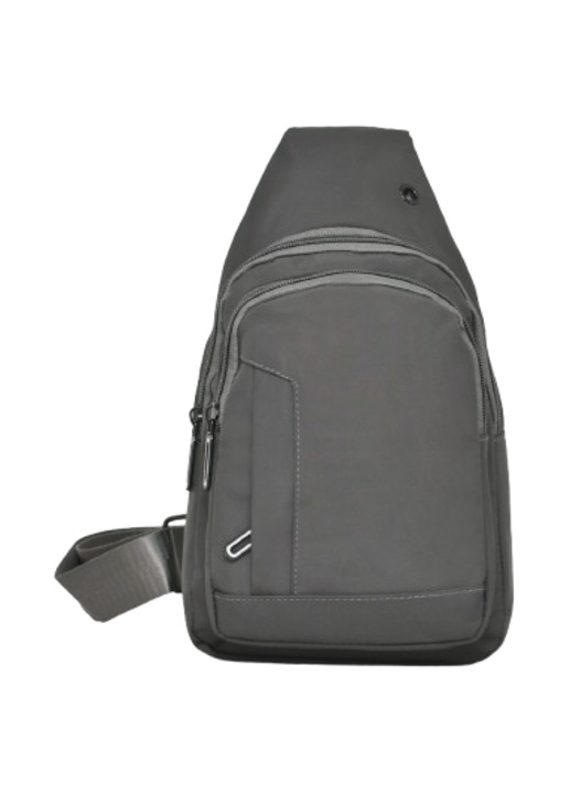 Férfi táska 0804-2, 17/29/6 cm, Textil, Szürke
