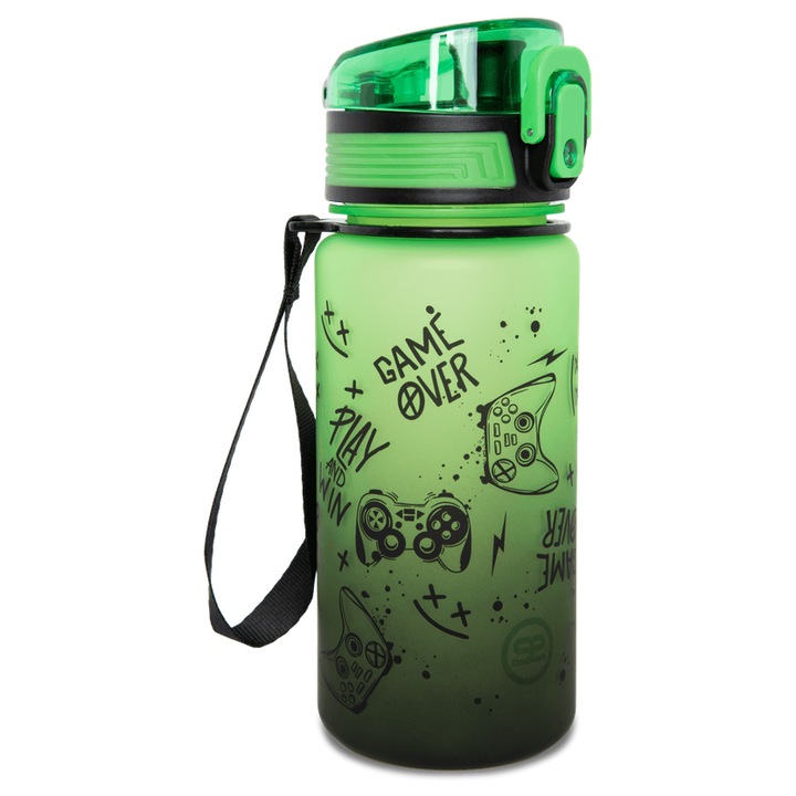 Бутилка за вода COOLPACK Brisk, GAME OVER GRADIENT, 400ml, Зелена