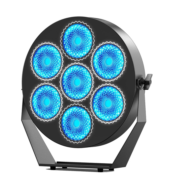Színpadi lámpa, LED borostyánsárga és RGB, DMX vezérlés, EU csatlakozó, 350W