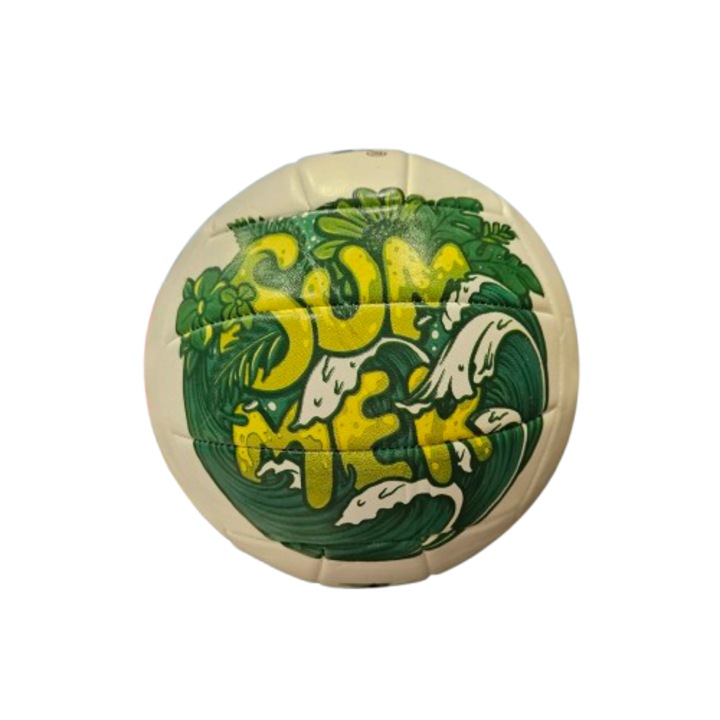 Röplabda, műbőr, fehér/zöld, 5-ös méret