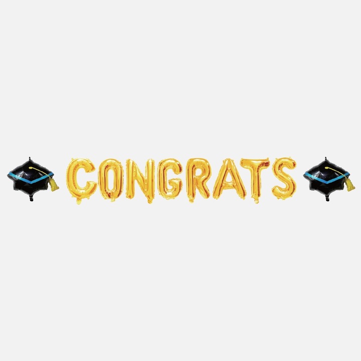 Balon Petrecere de Absolvire Auriu Toga Congrats 35cm
