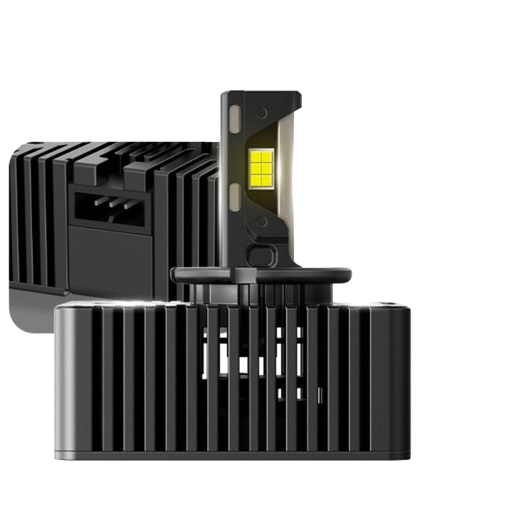 Bec far LED D5S, 8000LM/pár, 80W/szett, 6000K, IP68, alumínium 6063, Fekete, 1 szett