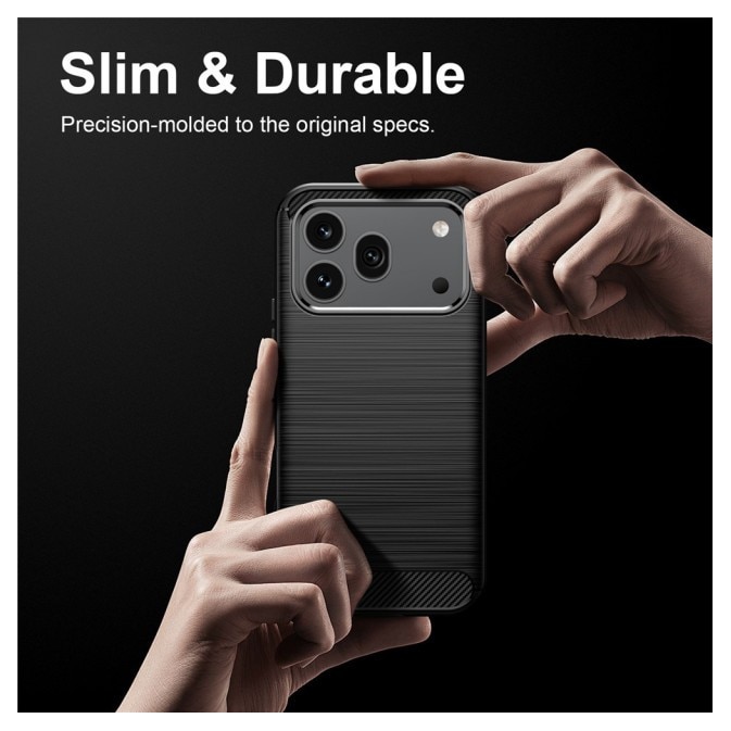 Husa Spate Upzz® Carbon Pro, Compatibila Cu Honor 600 PRO, Protectie Perfecta, Silicon, Black