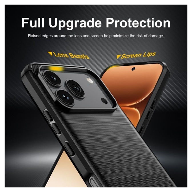 Husa Spate Upzz® Carbon Pro, Compatibila Cu Honor 600 PRO, Protectie Perfecta, Silicon, Black