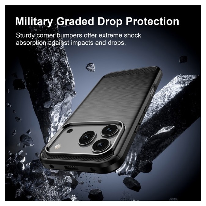 Husa Spate Upzz® Carbon Pro, Compatibila Cu Honor 600 PRO, Protectie Perfecta, Silicon, Black