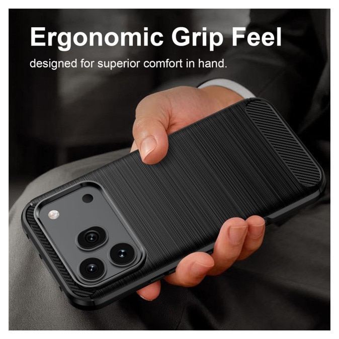 Husa Spate Upzz® Carbon Pro, Compatibila Cu Honor 600 PRO, Protectie Perfecta, Silicon, Black