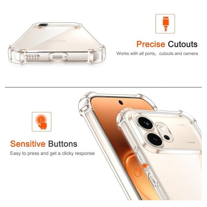 Husa Upzz® Shock Armor Compatibila Cu HONOR 600 PRO, Protectie Sporita, Silicon, Transparenta