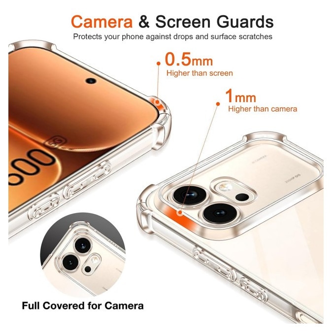 Husa Upzz® Shock Armor Compatibila Cu HONOR 600 PRO, Protectie Sporita, Silicon, Transparenta