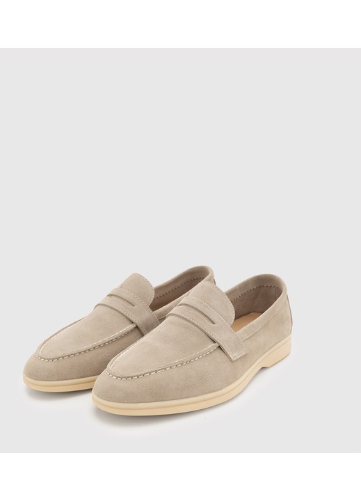 Mocasini barbatesti bej Pako Lorente din piele naturala intoarsa 100% (suede, Bej