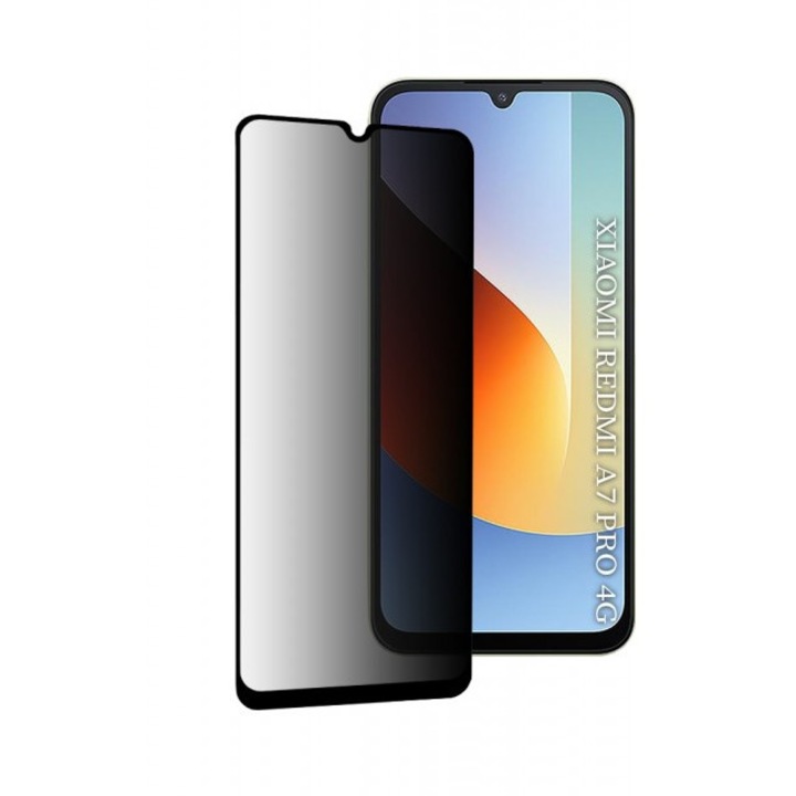Folie Sticla Securizata Upzz® Compatibila Cu Xiaomi Redmi A7 Pro 4G, Privacy, Filtru Confidentialitate 40 Grade