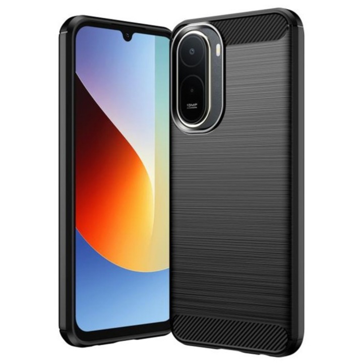 Husa Spate Upzz® Carbon Pro, Compatibila Cu Xiaomi Redmi A7 Pro 4G, Protectie Perfecta, Silicon, Black
