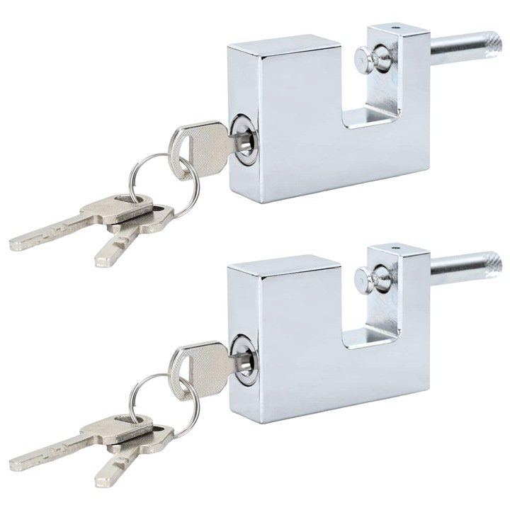 Катинар 2 pcs, vidaXL, Сребрист Стомана