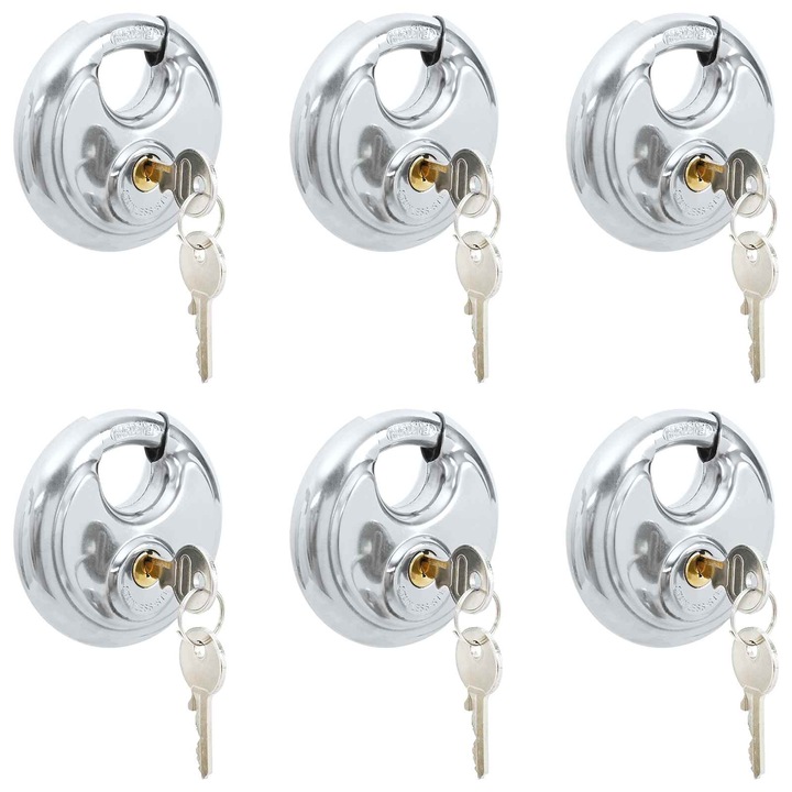 Lacate disc cu chei 2 pcs vidaXL, Argintiu 8 x 2.8 x 8 cm