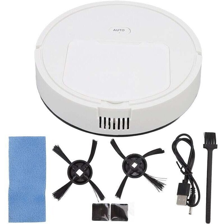 Aspirator robot 3-in-1 Jeffergarden Smart Sweeper, reincarcabil 1200mAh, autonomie 75 min, Alb, 1 buc