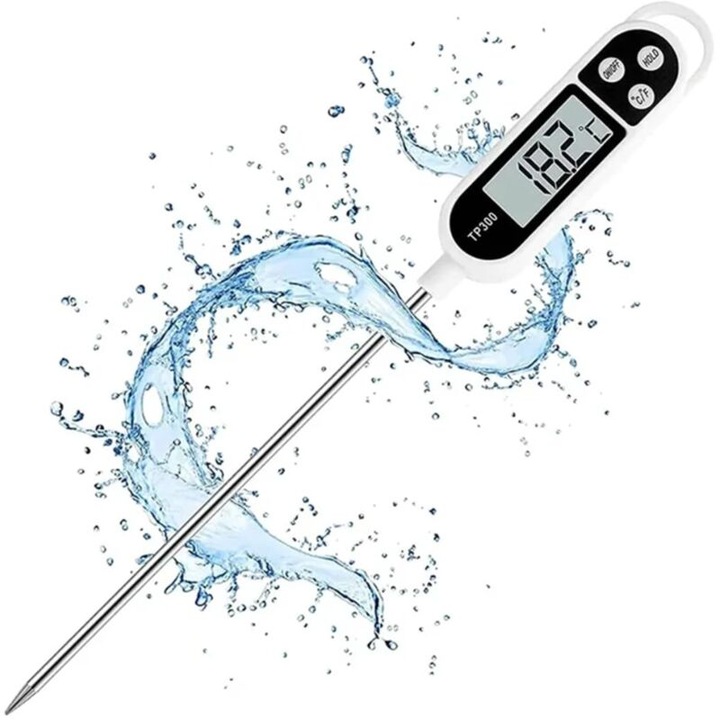 Termometru digital bucatarie, sonda 150mm, inox, afisaj clar, 30g