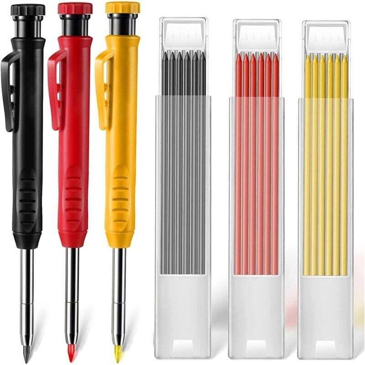 Set creioane tamplar multicolor cu 18 rezerve 4.3cm