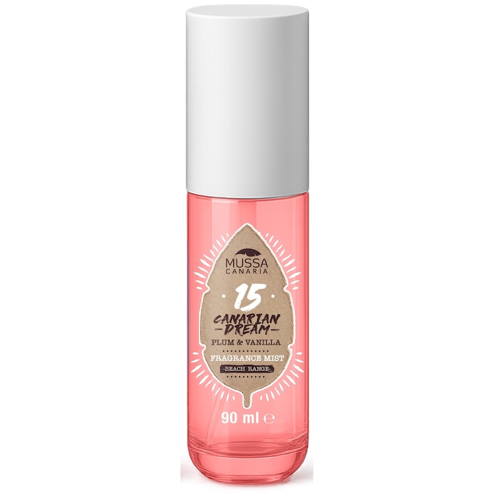 Spray pentru corp și păr Mussa Canaria Beach Range, Canarian Dream 15, Prună și Vanilie, 90 ml