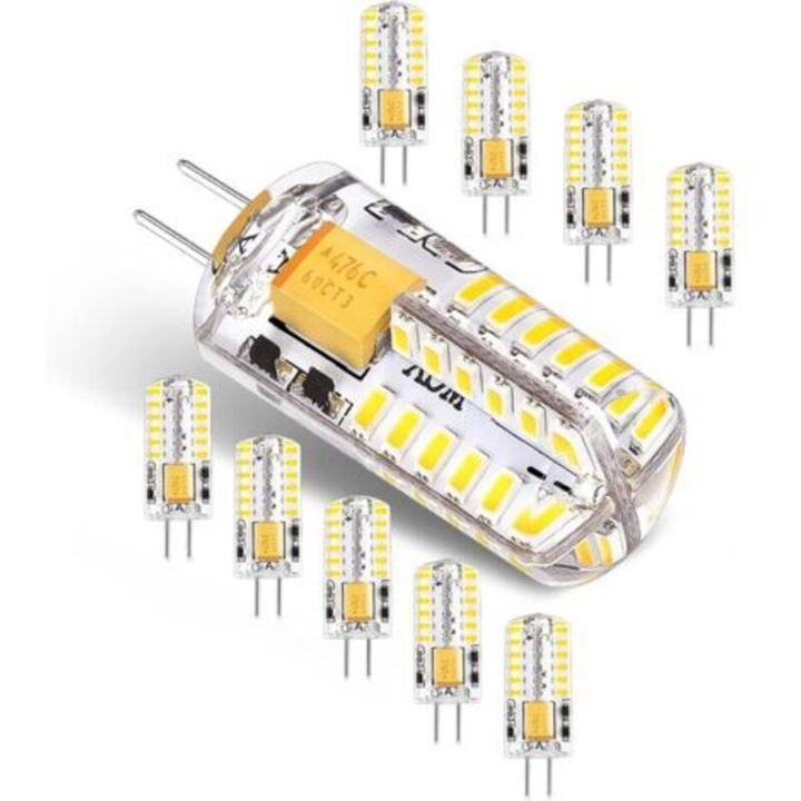G4 LED izzók 12V 3W 6000K hideg fehér 10 db-os szett