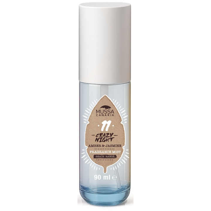 Spray pentru corp și păr Mussa Canaria Beach Range, Crazy Night 11, Ambră și Iasomie, 90 ml