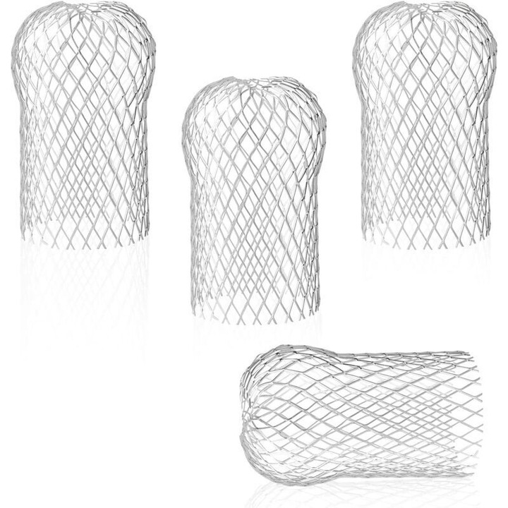 Set 4 protectii jgheab aluminiu, rezistente, flexibile, argintiu, 15x8x8cm