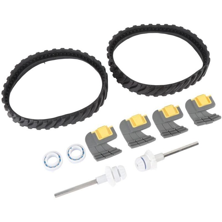 Medenceporszívó alkatrész készlet, kompatibilis MX6/MX8/MX6EL/MX8EL, 2 x R0526100 csapágy sín, 4 x ciklon örvénykefe, 2 x R0525100 hajtótengely, 2 x R0527000 motor görgő, PVC és gumi, Többszínű, 10 darab