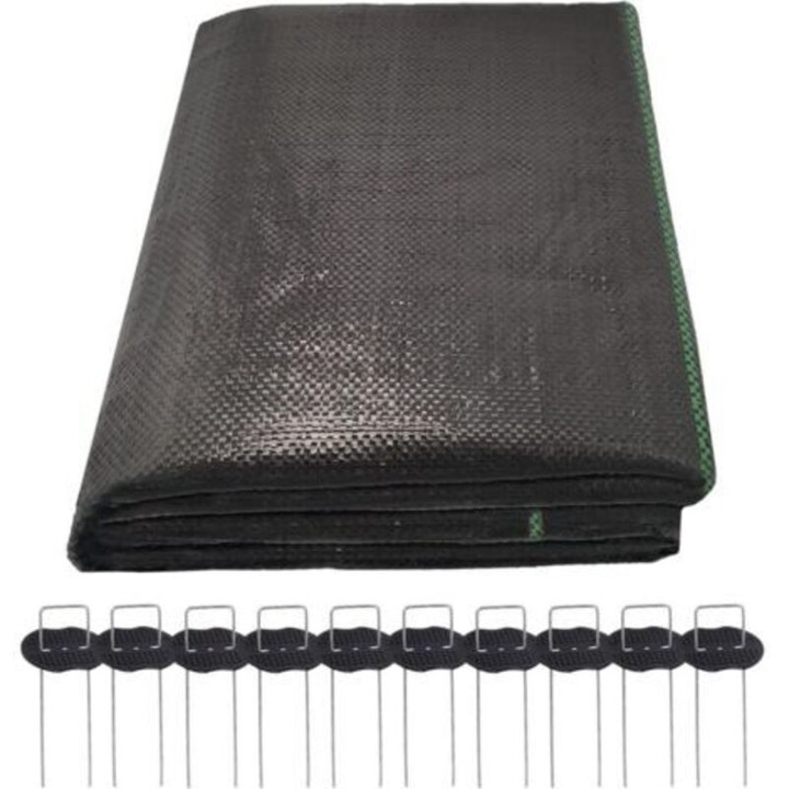 Gyomirtó geotextil anyag, 2x10m, ellenálló, áteresztő, tartós