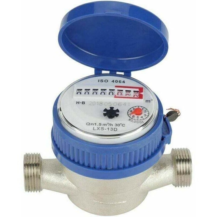 Contor apa rece 15mm 1/2 inch cu carcasa cupru 11.5x7.5x8.5cm