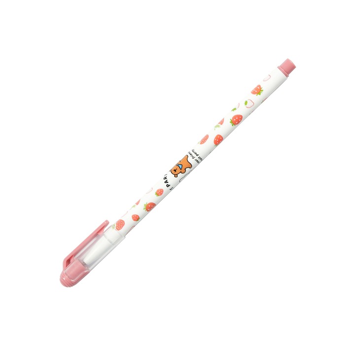 Roller gel Beifa TA625A-02DE, 0.5 mm, roz, cerneală albastră