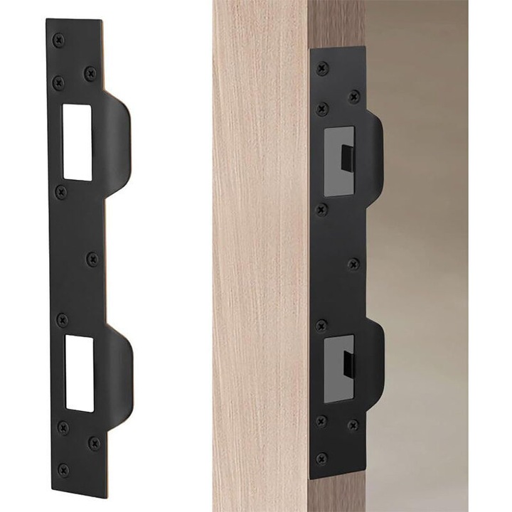 Placa de inchidere usa, otel, negru, 29x5x3cm, 120g