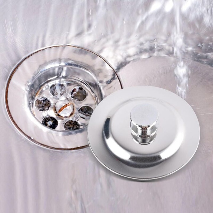 Dop cada si chiuveta inox universal 42x44mm alb - eMAG.ro
