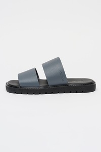 CALVIN KLEIN, Papuci de piele cu varf patrat, Albastru prafuit, 44