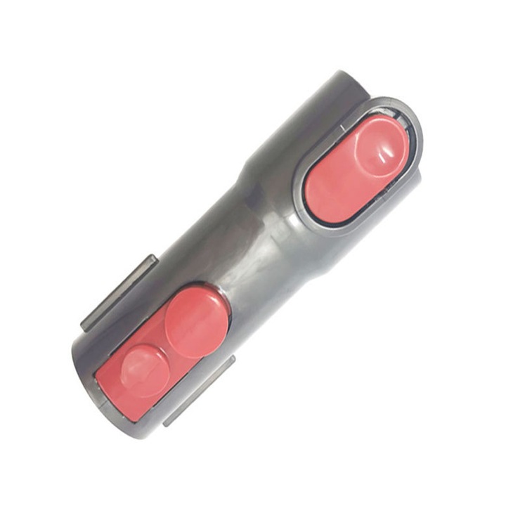 Adaptor pentru accesorii aspirator, conector compatibil Dyson V6/V7/V8/V10/V11/V12/V15, versiune lunga, gri/rosu, 1 buc