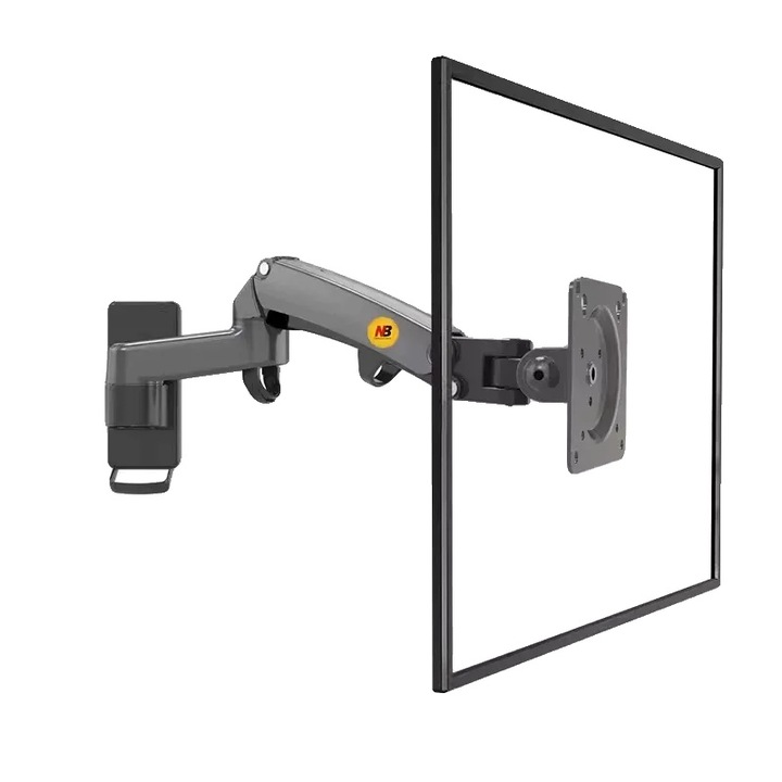 F150 TV/monitor fali tartó, teljesen mozgatható, VESA 75x75/100x100 kompatibilis, 12 kg teherbírás, alumínium, kábelrendező, matt antracit