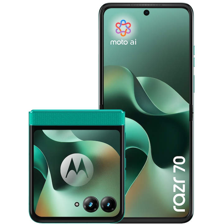 Telefon mobil Motorola razr 70, 256GB, 8GB RAM, 5G, PANTONE Sporting Green